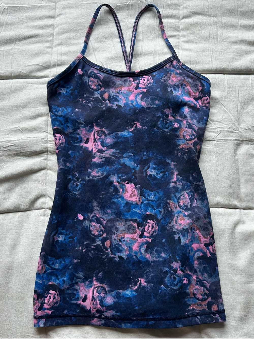 lululemon athletica Navy with Pink & Blue Marble-Print Strappy Tank